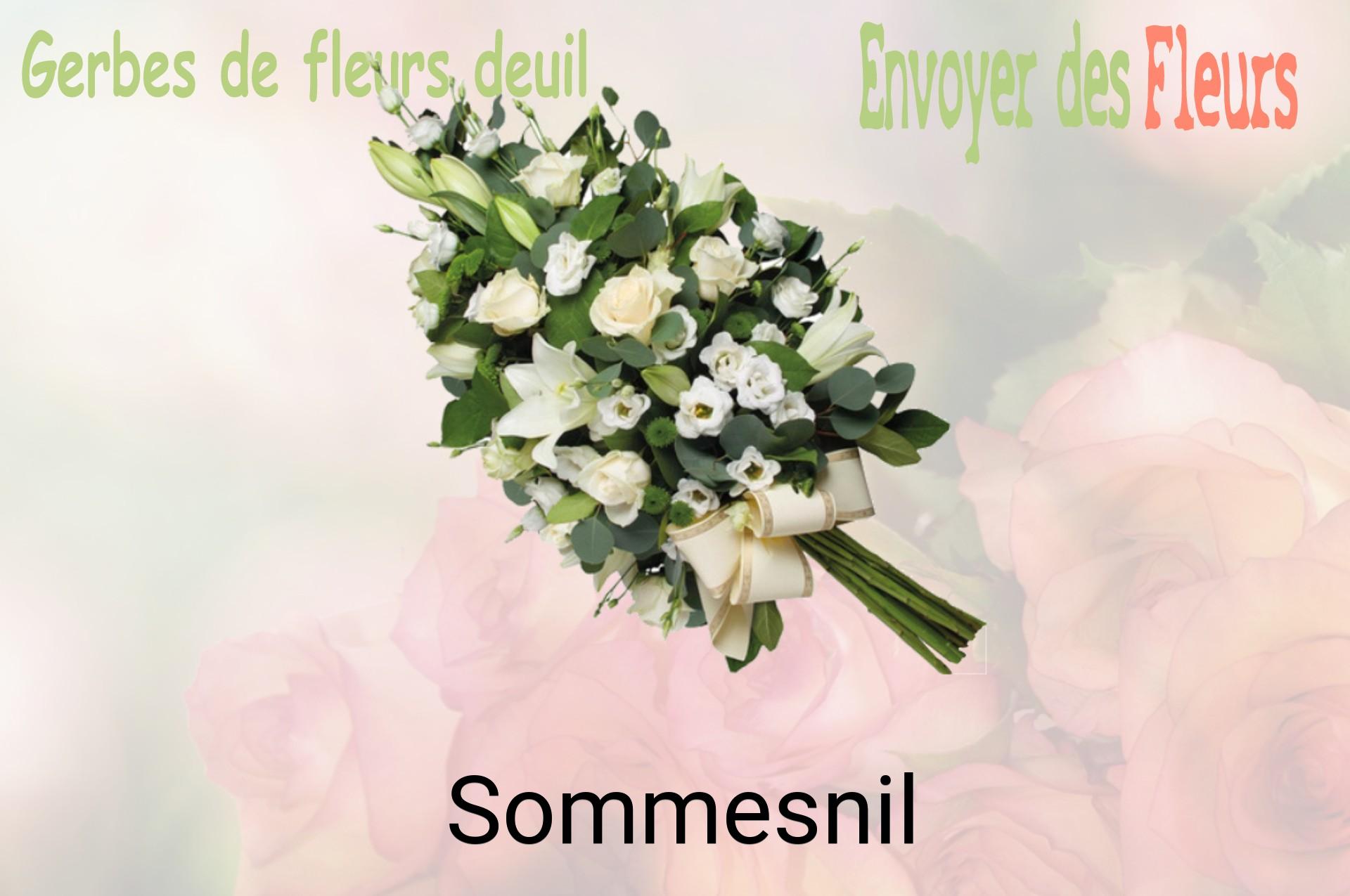 Gerbe de fleurs de deuil livrée à Sommesnil
